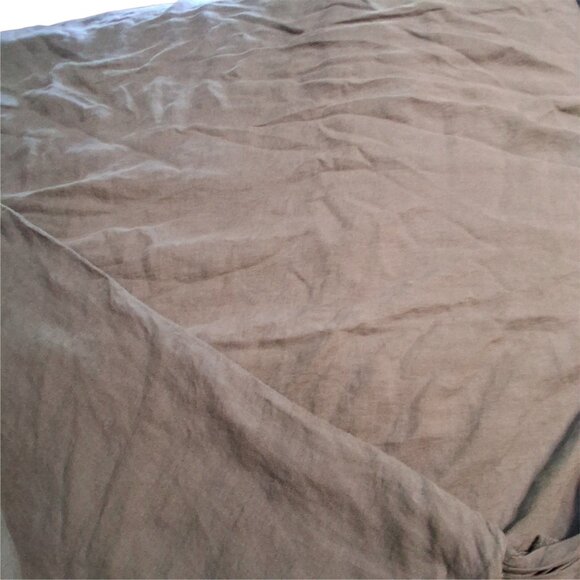 Wamsutta Vintage duvet cover queen gray linen + 2 shams ruffle - Picture 10 of 11